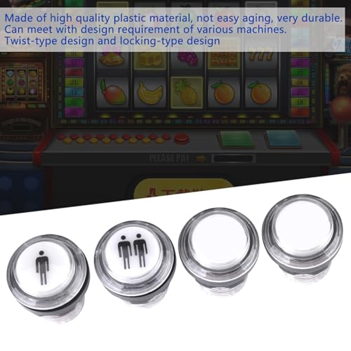 4 x LED Start Push Button Kit, Part 1 Player + 2 Player + LED Buttons DIY Push Buttons Player Single Double for Machine Games, coinn Buttons Compatible Arcades Video Games