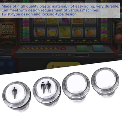 4 x LED Start Push Button Kit, Part 1 Player + 2 Player + LED Buttons DIY Push Buttons Player Single Double for Machine Games, coinn Buttons Compatible Arcades Video Games