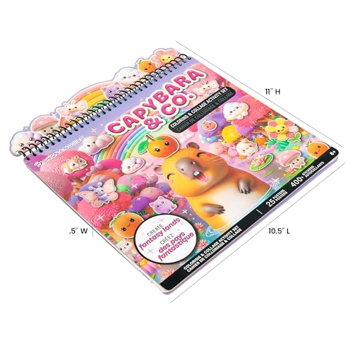 Fashion Angels Capybara & Co. Collage Activity Set | Includes 8 Sticker Sheets, 10 Sticker-by-Number Posters & 15 Drawing Pages, For Kids Ages 6+ - style: Capybara & Co