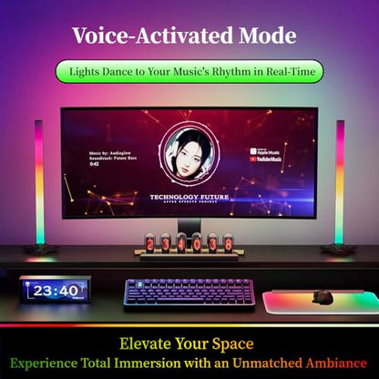 Upgraded 32-Inch Monitor Backlight, Unibody LED Strip with 45° Upward Glow & Dual USB Power, Smart Ambient PC Lighting with Screen Sync - color: For 32 inch PC