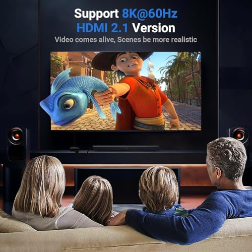 8K Bi-Directional HDMI Switch 2 in 1 Out, 4K@120Hz 8K@60Hz HDMI Splitter Switch, Supports HDR, 3D, Dolby for PS4/5, HD TV