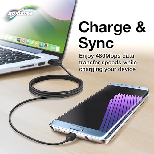 BoxWave Cable Compatible with Sony PS4 DUALSHOCK4 Wireless Controller - DirectSync Cable, Durable Charge and Sync