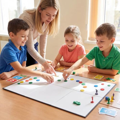 Zhanmai 4 Pcs Folding Blank Game Board 18 x 27 Inches Make Your Own Game Board, Quad Fold Dry Erase Blank Games Boards for School Classroom DIY Games Activities (6 Folds) - style: 18 x 27 in