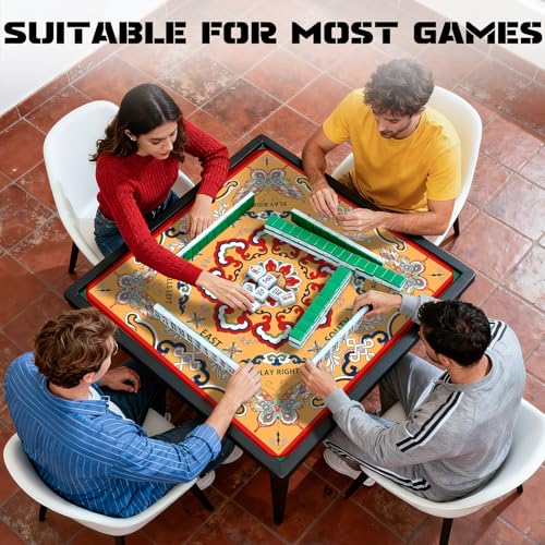 Orange Mahjong Mat Table (31.5X 31.5 in), Non-Slip Noise Reduction | Retro Butterfly Mahjong Table Mat, Mah Jong Mat with Carrying Bag, Game Table Cover for Mahjongs Poker Card Dominoes Birthday - color: Retro Butterfly