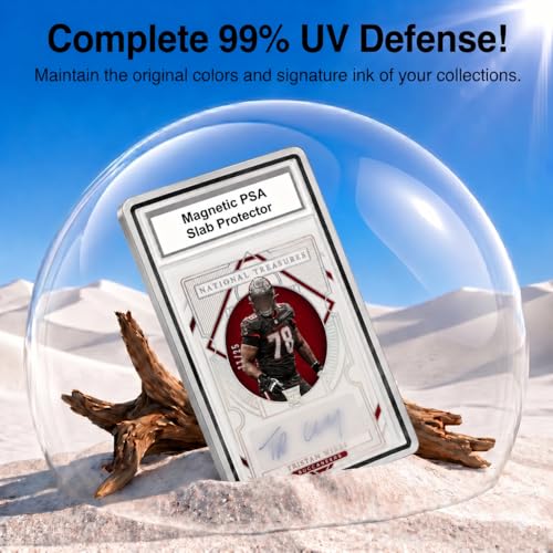 PSA Slab Case with 9-Point Secure Lock, Aluminum Alloy Graded Card Case, Magnetic UV Protection Slab Protector Fits 35PT PSA, CGC, CSG Cards, Professional Display Frame for Sports Cards (silver) - color: silver