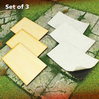LITKO Ready Base Kit | Compatible with The Old World | 60x100mm Chariot | Twenty 3mm plywood bases + magnets | Magnetize minis for storage & steel trays | Infantry - style: 60x100mm Rectangular
