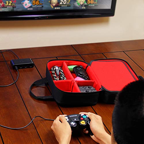 USA Gear Sling Bag Compatible with Nintendo Switch 2, Dock Station, Gamecube / Pro Controller, Joy Cons & more Nintendo Switch 2 Accessories - Customizable Interior, Shoulder Strap - Red - color: Red and Red