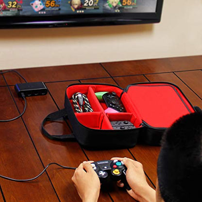 USA Gear Sling Bag Compatible with Nintendo Switch 2, Dock Station, Gamecube / Pro Controller, Joy Cons & more Nintendo Switch 2 Accessories - Customizable Interior, Shoulder Strap - Red - color: Red and Red