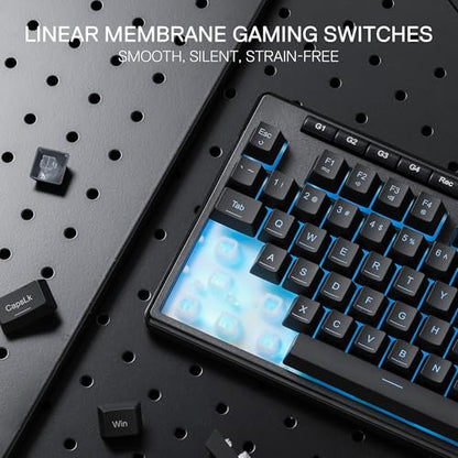 Redragon K516 Shiva TKL Wired RGB Membrane Gaming Keyboard, 87 Keys Mechanical-Feel Keyboard w/Smooth Linear Switch, On-Board Macro & Dedicated Multimedia Keys, 16.8M RGB Backlit, Software Supported - size: 87 Keys