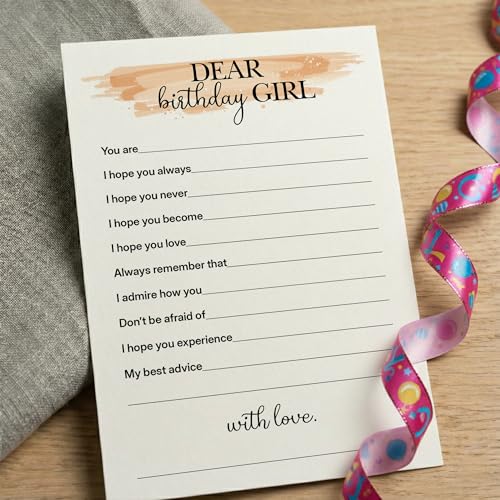Birthday Party Games for Adults, 25 Card Interactive Group Game Set for Milestone Celebrations - A01 - color: Dear Birthday Girl