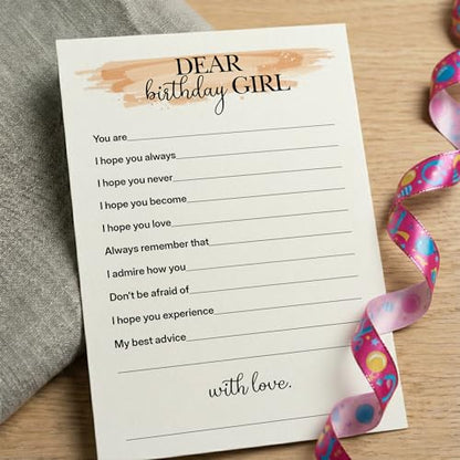 Birthday Party Games for Adults, 25 Card Interactive Group Game Set for Milestone Celebrations - A01 - color: Dear Birthday Girl