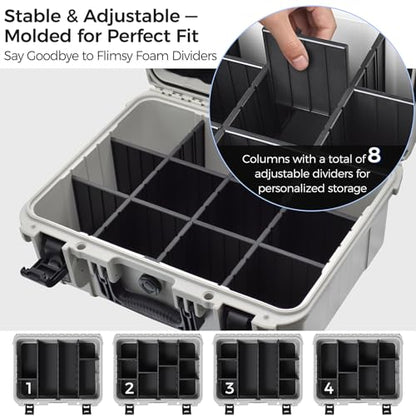 Turokacase Graded Card Case Storage Box, XL Baseball Trading Card Box with 8 Adjustable Dividers, Waterproof Slab Case for PSA BGS SGC CGC CSG Slabs, Toploaders & Magnetic Holders - color: Grey – Extra Large