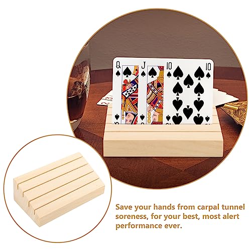 Angoily Wooden Playing Card Holder Stand for and Organization Slot Design for Card Games and Sturdy Wooden Construction and Game Gatherings