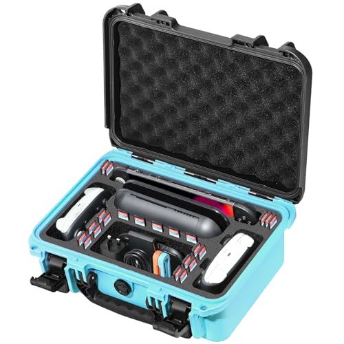 Travel Hard Carrying Case for Switch 2: Deluxe Travel Cases, All In One Carrying Case for Nintendo Switch 2 Console, Pro Controller X 2, Dock, Joy-Con Grip, Power Adapter, 22 Games & Other Accessories - color: Black & Blue