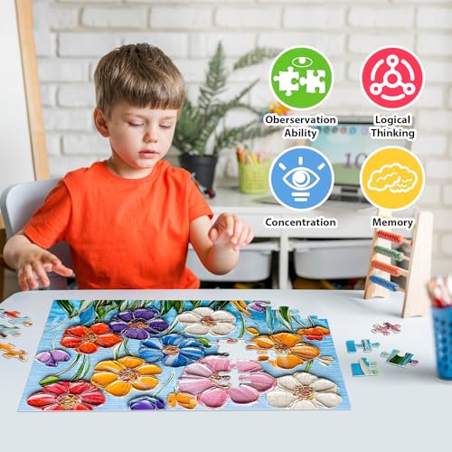 100 Piece Puzzles for Kids Ages 4-8 - Animals Flower Cupcakes Donuts Puzzle for Kids Ages 8-10 Large Puzzles for Senior Jigsaw Puzzles for Kid Ages 6-8 Year Old Educational Puzzle Toys 4-Pack - style: Wild Animals Portraits Flowers Donuts