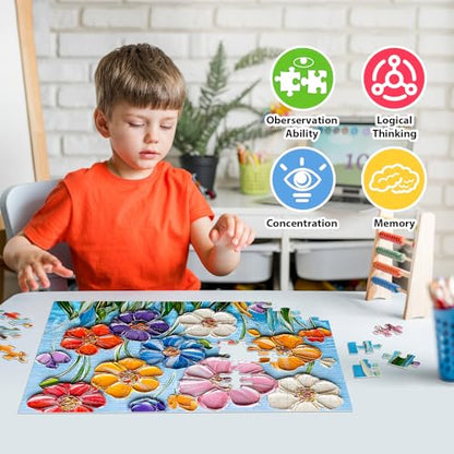 100 Piece Puzzles for Kids Ages 4-8 - Animals Flower Cupcakes Donuts Puzzle for Kids Ages 8-10 Large Puzzles for Senior Jigsaw Puzzles for Kid Ages 6-8 Year Old Educational Puzzle Toys 4-Pack - style: Wild Animals Portraits Flowers Donuts