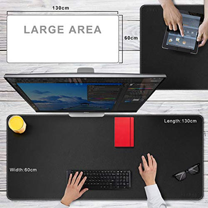 CENNBIE Leather Desk Mat, Extra Large Desk pad, Desk mats on top of desks, 51.2" x 23.6" XXXL Large Mouse Pad for Office and Home (Black) - color: Black, size: 24" x 51"