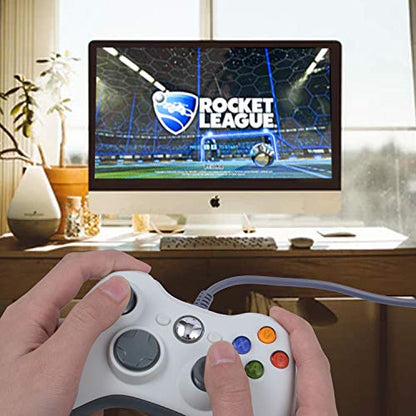 ONE250 USB Wired Game Pad Controller, Compatible with Xbox 360, Xbox 360 Slim, Windows PC - Replacement USB Wired Gamepad (White) - color: White