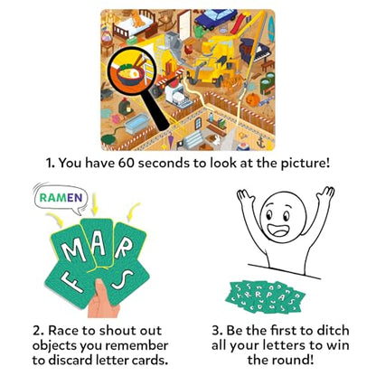 Skillmatics Who Saw What? in 60 Seconds – Memory Card & Board Game for Kids | Fast-Paced Fun for Family Game Night, Quick-Thinking Party Game for Kids,Teens & Adults, Gift for Ages 7, 8, 9 & Up