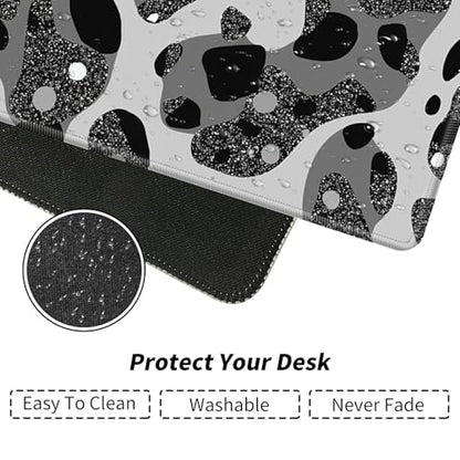 Glittering Leopard Print for MTG & TCG Playmat Mouse Pad,BFDHGQZC 24" x 14" Game Mat for MTG/RPG/CCG Trading Card Game Playmats Table Mat Perfect for Card Games Video Games Computer Office - color: Glittering Leopard Print