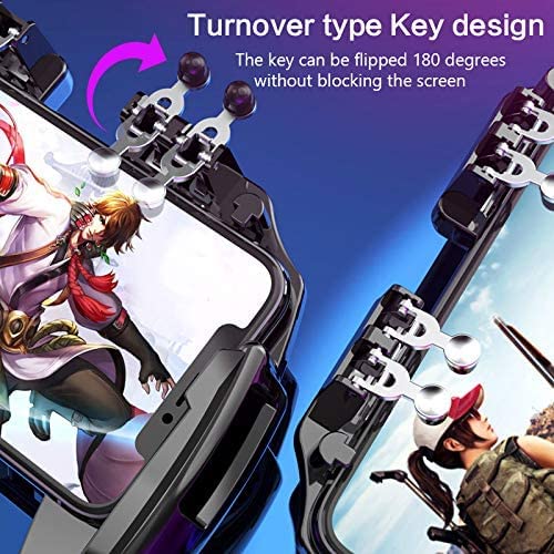 Mikirini Mobile Phone Game Controller w/built-in 4000mAh Battery & Semiconductor Cooling Fan for 4.5-6.7" iPhones/Android Phones, compatible with PUBG Mobile/Call of Duty Mobile/Fortnitee Mobile/Free Fire