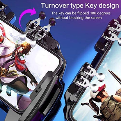 Mikirini Mobile Phone Game Controller w/built-in 4000mAh Battery & Semiconductor Cooling Fan for 4.5-6.7" iPhones/Android Phones, compatible with PUBG Mobile/Call of Duty Mobile/Fortnitee Mobile/Free Fire