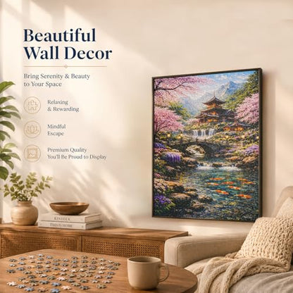 Jigsaw Puzzles for Adults 1000 Pieces Cherry Blossom Impossible Hard Difficult Challenging Puzzle for Adults 1000pc Puzzles Mountain Forest Flower Lake Park Landscape Puzzle 28 x 20 inch