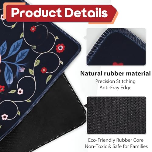 Mahjong Mat & Mah Jongg Mat for Table - Waterproof & Silent, 3mm Thick Non-Slip Game Pad with Unique Designs, Carry Bag & Gift Tube - Premium Mahjongg Accessories（31.5" x 31.5",Black - color: Black