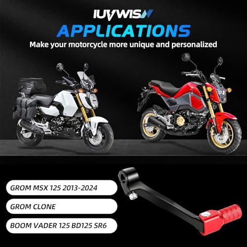 Motorcycle Folding Gear Shifter Shift Lever CNC for Grom MSX 125 2013-2024 Grom Clone Boom Vader 125 BD125 SR6 Red - color: Red