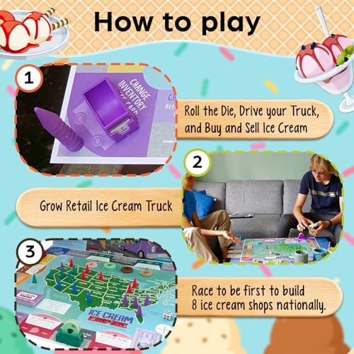 Ice Cream Empire by Empire Games –Strategic Family Game for Adults, Teens & Kids Ages 7+, Build Your Ice Cream Business Board Games for Adults & Kids, Educational Kids Games for Game Night Fun