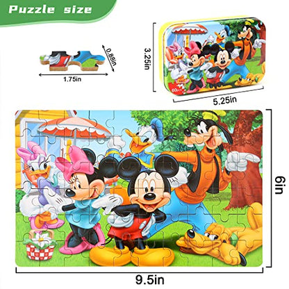 MZZOTOY Puzzles for Kids Ages 4-8, 60 Piece Puzzles for Kids Ages 3-5 in a Metal Box Girls and Boys Learning Educational Jigsaw Puzzle Toys Gifts - color: Mickey