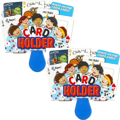 Regal Games 2 Pack Card Holders for Playing Cards - Kids Card Holder with Plastic Paddles - Ideal for Family Fun Game Night and Travel (Ages 3+) - color: 2 Pack