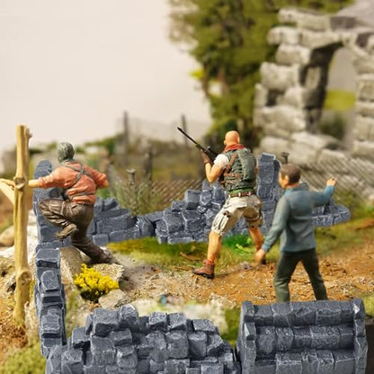 Warmtree Stone Wall Ruins for Terrain Sets Diorama Supplies | Miniature Terrain Building Tabletop Accessories Train Landscape Railroad Scenery Military Layout Model WarGaming Terrain