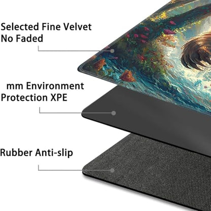 for MTG Game Playmat - 24 x 14 inches with Dices and Storage Bags, Non-Slip Base for TCG and Board Game Card Mats, Trading Card Games Mat, Raging Bear Pattern Collectible Card Playmats - color: Jv-playmat-p7-1-h216