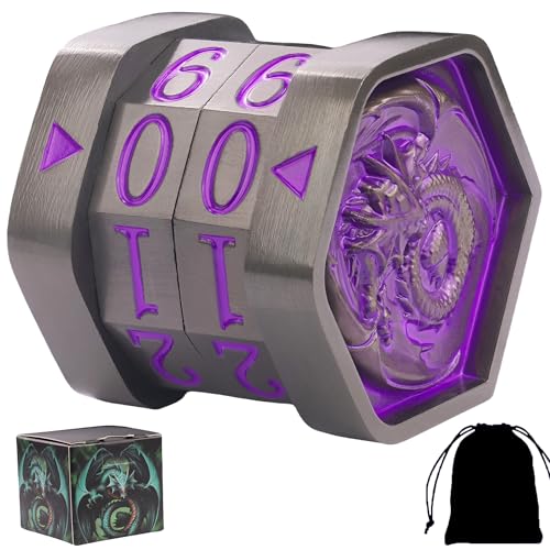 MTG Life Counter MTG Metal MTGs Commander Life Counter Wheel, No Installation Required Gift Box Packaging Suitable for Board Games, Card Games, Compatible with MTGs and TTRPG(Black Nickel_Purple) - color: Black-nickel_purple