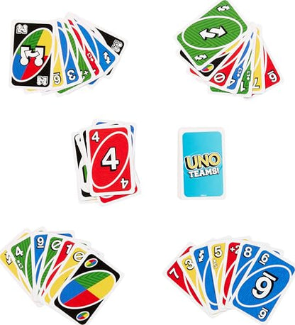 Mattel Games UNO Teams Card Game, Ages 7+, 2-10 Players | Team-Based Gameplay with Special Rules for Kids, Teens, Parties, Groups & Family Game Nights (Amazon Exclusive) - style: UNO Teams