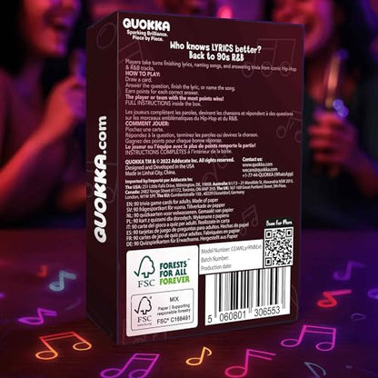 Quokka Who Knows Lyrics Better? 110 Throwback Questions – Back to 90s R&B – Ultimate Music Trivia and Singing Game for Adult & Family Party Games – Fun Lyric Challenge for Teens, Girls & Game Nights - color: Lyrics Rnb Ext