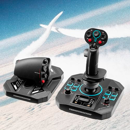 Thrustmaster Sol-R4 HOTAS Space Combat Flight Stick & Throttle - PC | 58 programable buttons, 21 on grip, 2 triggers, 2 hats, ministick, thumbwheel, Hall-Effect, RGB LEDs, adjustable detent - style: Sol-R4 HOTAS