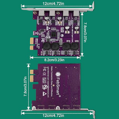 4X 5Gbps USB-C Ports PCI Express USB 3.0 Expansion Card for Windows 11, 10, 8.x, 7, Vista, XP Desktop PCs, Built in Self-Powered Technology, No Need Additional Power Supply (FS-U304C-Pro) - style: FS-U304C-Pro