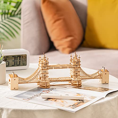Rowood 3D Puzzles for Adults,DIY Wooden Model Kits for Adults to Build,Birthday London Tower Bridge - style: London Tower Bridge