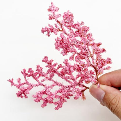 Cayway Miniature Colorful Flower Cluster, Pink Trees Static Grass Tufts Flower Vegetation Groups for DIY Model Train Landscape Railroad Scenery - color: Pink