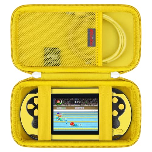 Elonbo Carrying Case for TaddToy/WELLST·G/Beijue/FAMILY POCKET/CCTU/X- JOYKIDS/GREENCREEK/Beico/KAVOYI/GuaiyeyeAP/TEBIYOU Handheld Game Console, Portable Electronic Gaming Player Bag, Yellow - color: Yellow