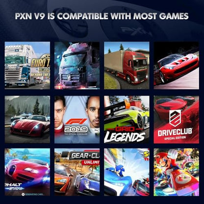 PXN Racing Wheel - Steering Wheel V9 Driving Wheel 270°/ 900° Degree Vibration Gaming Steering Wheel with Shifter and Pedal for PS4, PC, PS3, Xbox Series X|S, Xbox One(V9)