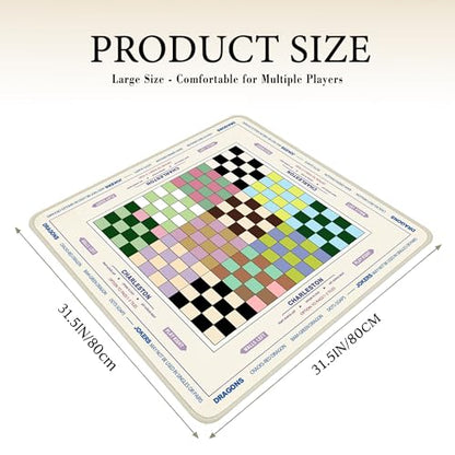 Crease-Free Mahjong Mat For Table American Checkered Mah Jongg Mats with Portable Bag Noise Reduction Non-Slip Table Cover 31.5*31.5in Large Waterproof Neoprene Pad For Board Game Mah Jong Mahjongg - color: Checkered