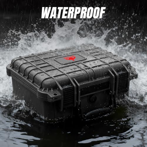 Jack Boss 13.6X11.4X6 Inch Hard Case, Portable Weather Waterproof Protective Camera Case with Customizable Foam, Foam Case Fit Use of Drones, Camera, Equipments, Black,upgraded - color: BLACK-UPDATE, size: 13.6x11.4x6 in