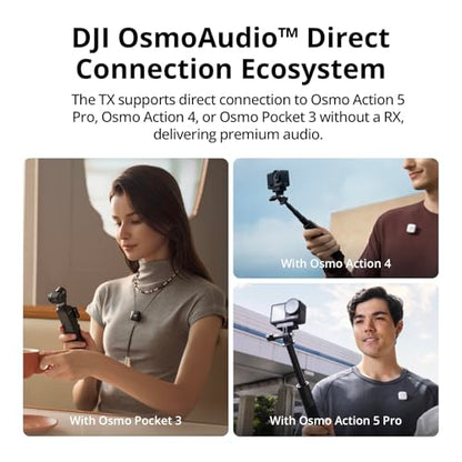 DJI Mic Mini (2 TX + 1 RX + Charging Case), Wireless Lavalier Microphone for iPhone/Camera/Android, Ultralight, Detail-Rich Audio, 48h Use, Noise Cancelling, Automatic Limiting, Vlog, Streaming | 48h Use, Noise Cancelling, Automatic Limiting, Wireless Mic