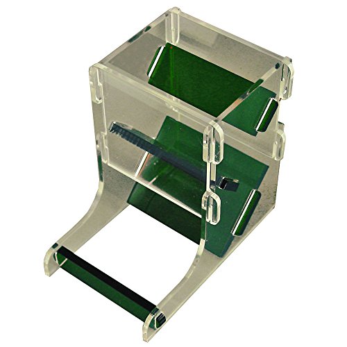 LITKO Mini Dice Tower | Fits 10mm & 12mm Dice | Rolls 10mm & 12mm mini dice — not 16mm+ | Collapsible flat-pack | Tool-free assembly | Catch tray | One kit - color: Translucent Green & Clear