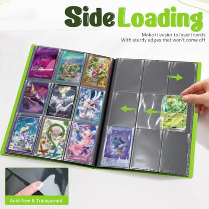 Trading Card Binder, 9 Pocket 20 Pages 360 Cards, Collector Album, Card Folder for Collectible Games, Sports, MTG, TCG (Apple Green) - color: Apple Green