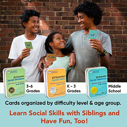 52 Essential Social Dilemmas: Skills for Kids & Teens to Thrive in Middle School - Conversation Cards Created by Teachers & Counselors for Family, Classroom, Counseling, Therapy Game (6-8 Grade) - style: Social Dilemmas