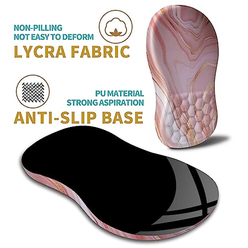 Hokafenle Ergonomic Mouse Pad Wrist Support with Massage Design, Wrist Rest Pain Relief Mousepad with Memory Foam&Non-Slip PU Base, Mouse Pads for Wireless Mouse & Desk (12x8 inch,Pink Gold Marble) - color: HK009-Pink Gold Marble